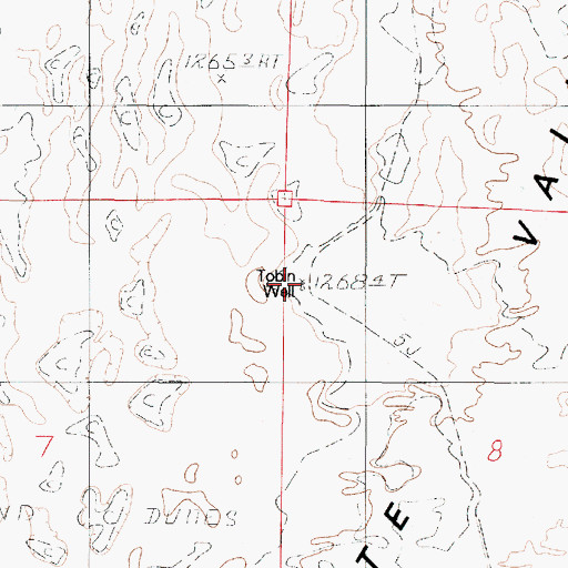 Topographic Map of Tobin Well, NV