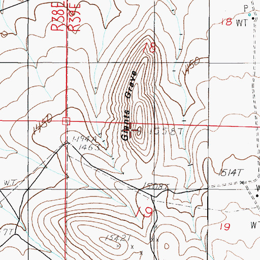 Topographic Map of Giants Grave, NV