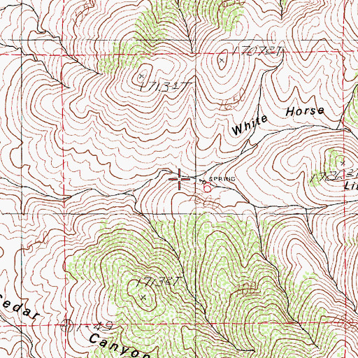 Topographic Map of Little White Horse Canyon, NV