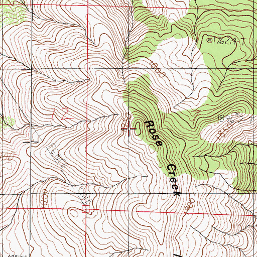 Topographic Map of Rose Creek Mountain, NV