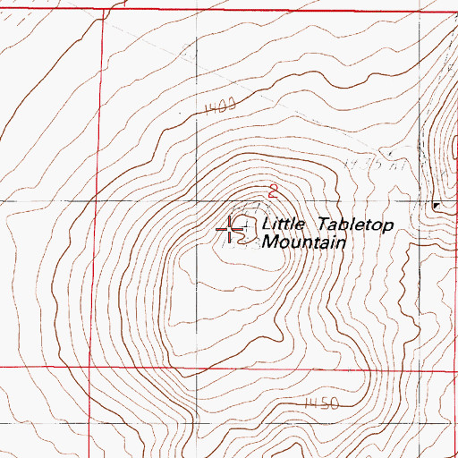 Topographic Map of Little Tabletop Mountain, NV