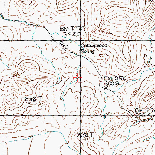Topographic Map of Cottonwood Spring, NV