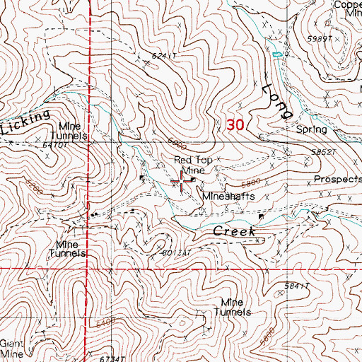 Topographic Map of Gold Top Mine, NV
