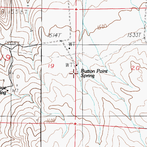 Topographic Map of Button Point Spring, NV