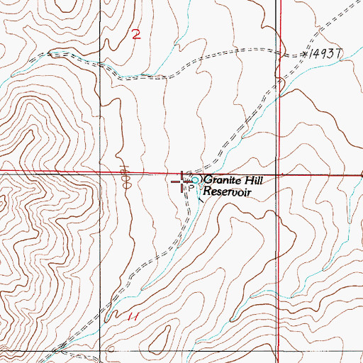 Topographic Map of Granite Hill Reservoir, NV