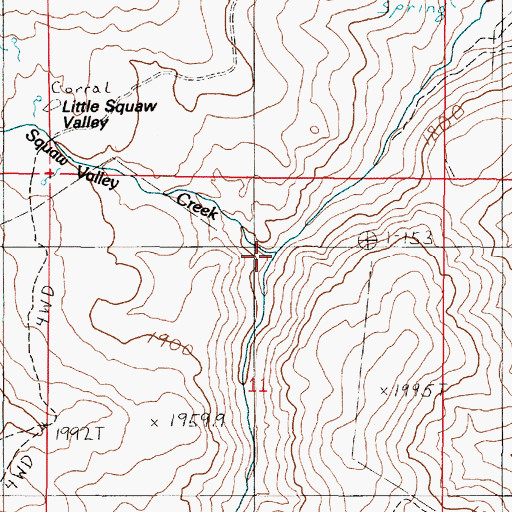 Topographic Map of Squaw Valley Creek, NV