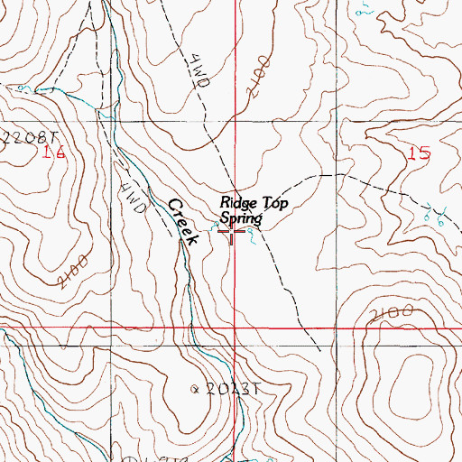 Topographic Map of Ridge Top Spring, NV
