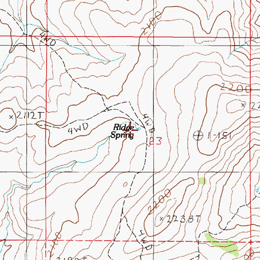 Topographic Map of Ridge Spring, NV