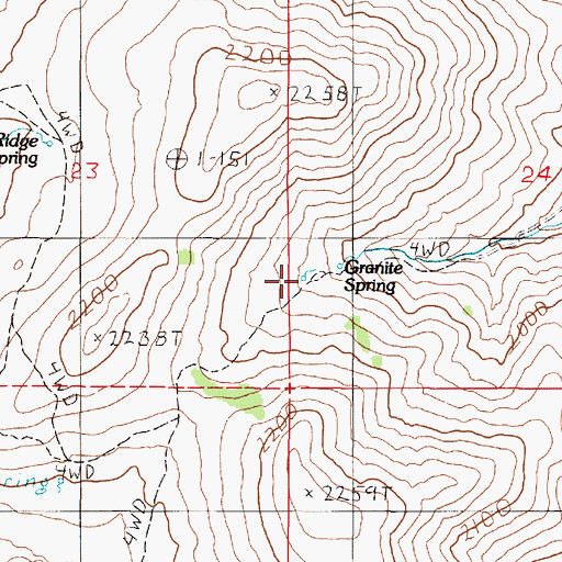 Topographic Map of Granite Spring, NV