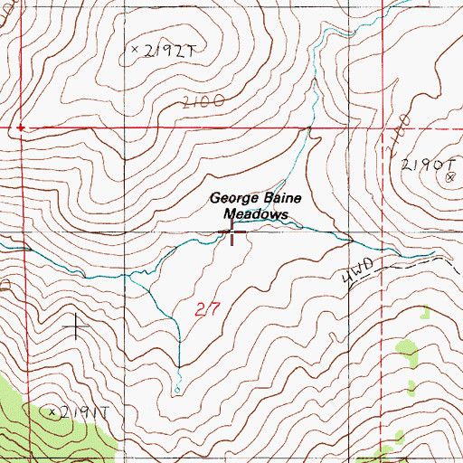 Topographic Map of George Baine Meadows, NV