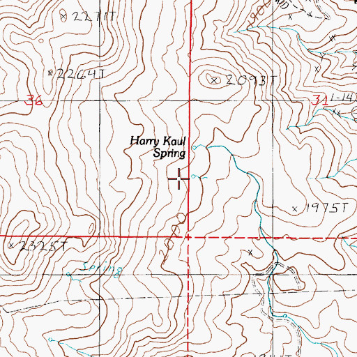 Topographic Map of Harry Kaul Spring, NV