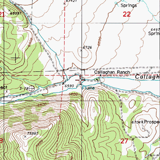 Topographic Map of Callaghan Canyon, NV