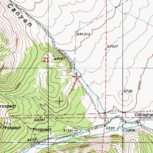 Topographic Map of Charlie Canyon, NV