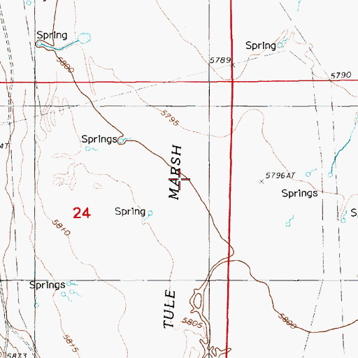Topographic Map of Tule Marsh, NV