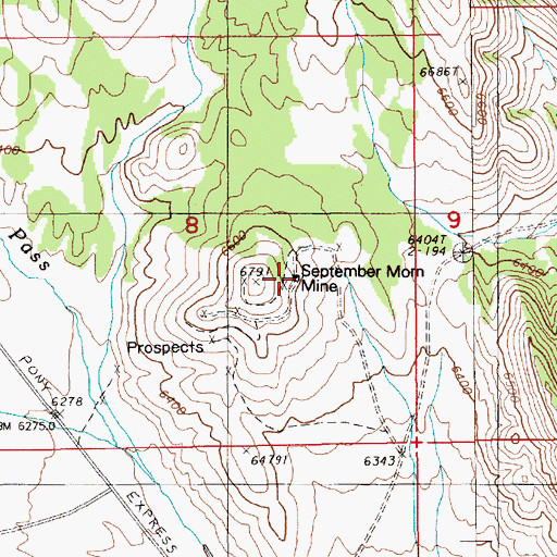 Topographic Map of September Morn Mine, NV