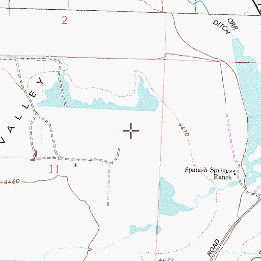Topographic Map of Spanish Springs, NV