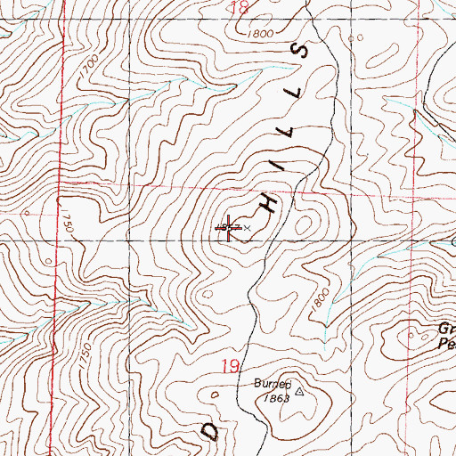 Topographic Map of Sand Hills, NV