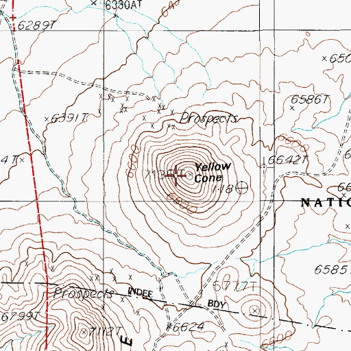 Topographic Map of Yellow Cone, NV