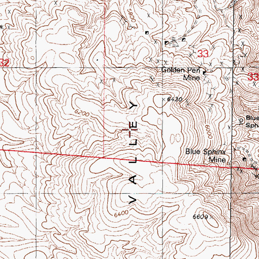 Topographic Map of Rand Ridge, NV