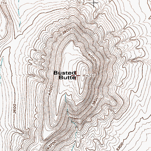 Topographic Map of Busted Butte, NV