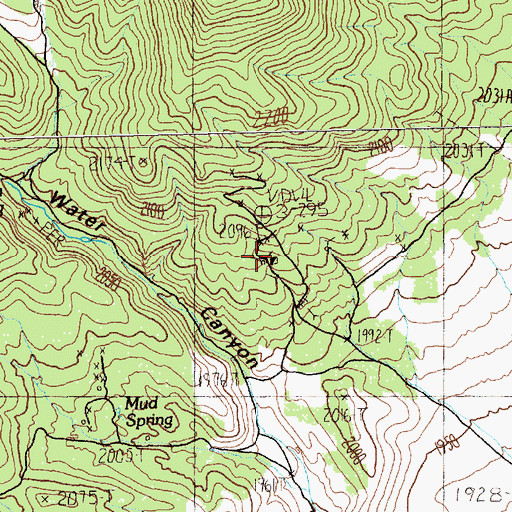 Topographic Map of Black Diamond Mines, NV