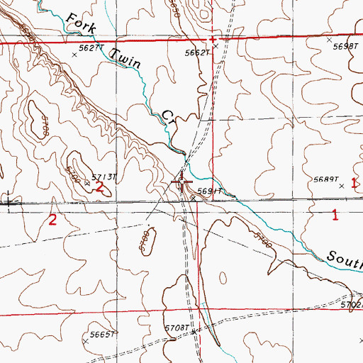 Topographic Map of Twin Creek Station (historical), NV