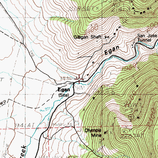 Topographic Map of San Jose Mill, NV