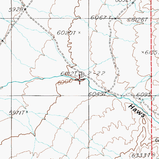 Topographic Map of Haws Canyon, NV