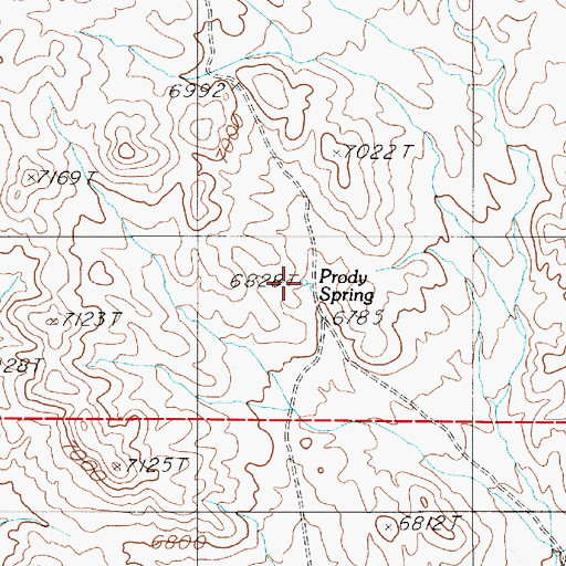 Topographic Map of Prody Spring, NV