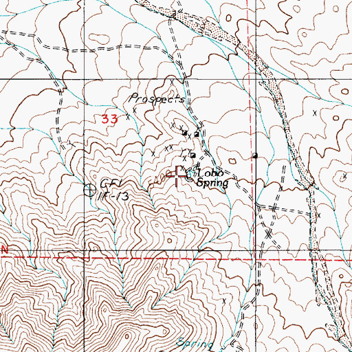 Topographic Map of Lobo Spring, NV