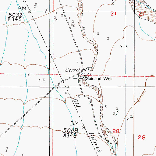 Topographic Map of Mainline Well, NV