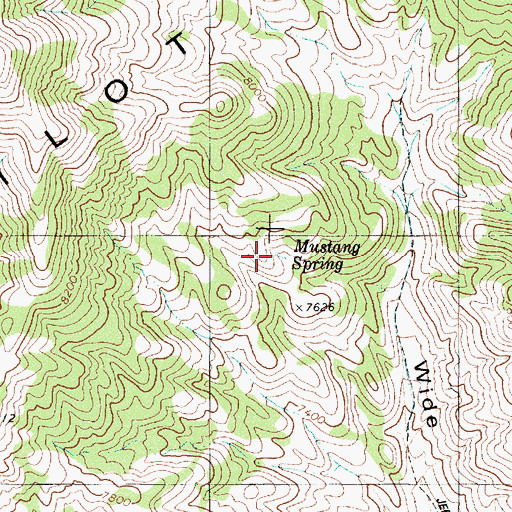 Topographic Map of Mustang Spring, NV