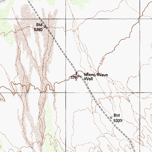 Topographic Map of Micro Wave Well, NV