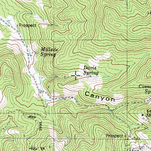 Topographic Map of Davis Spring, NV