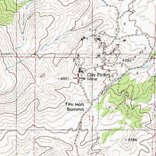 Topographic Map of Clay Peters Mine, NV