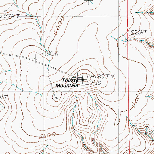Topographic Map of Thirsty Mountain, NV
