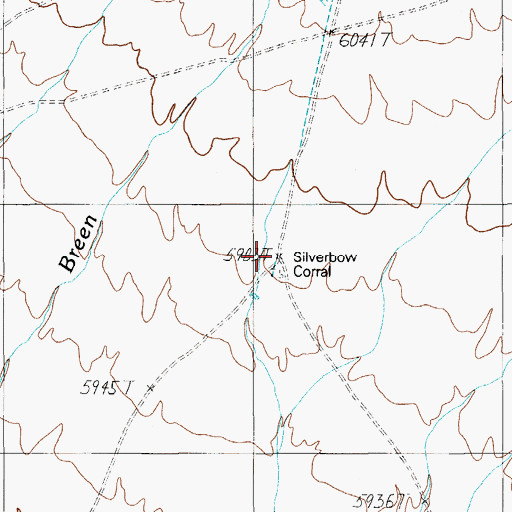 Topographic Map of Silverbow Corral, NV