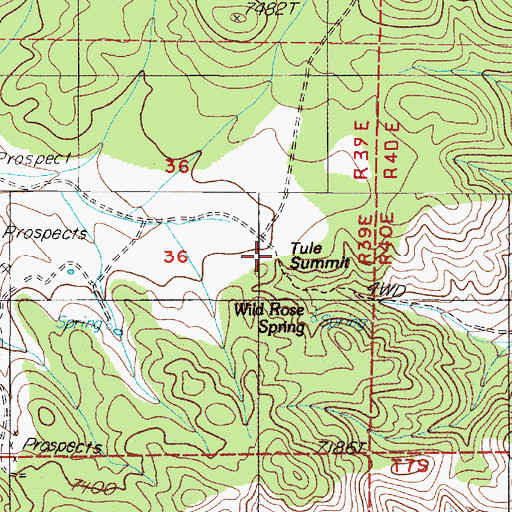 Topographic Map of Tule Summit, NV