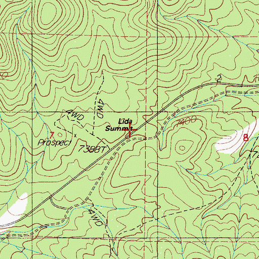 Topographic Map of Lida Summit, NV