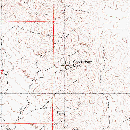 Topographic Map of Good Hope Mine, NV