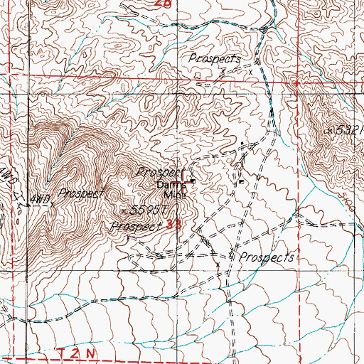 Topographic Map of Darms Mine, NV