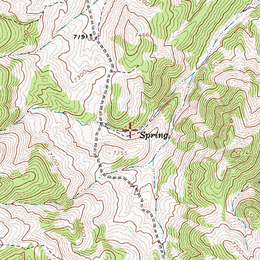 Topographic Map of Willow Springs, NV