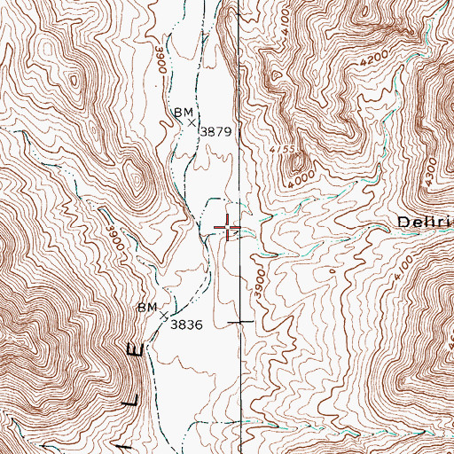 Topographic Map of Delirium Canyon, NV