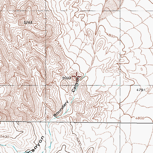Topographic Map of Boundary Canyon, NV