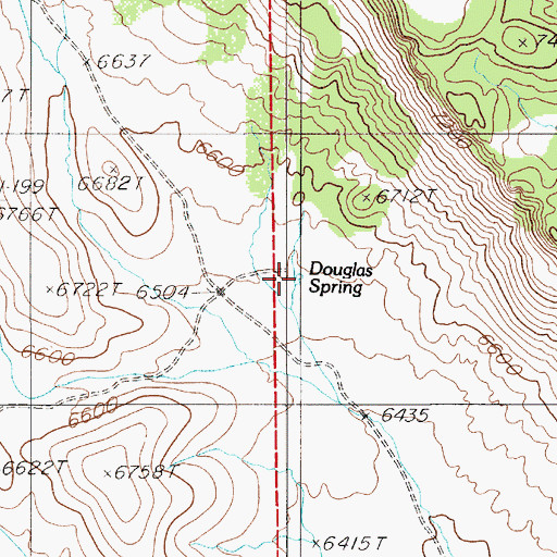 Topographic Map of Douglas Spring, NV
