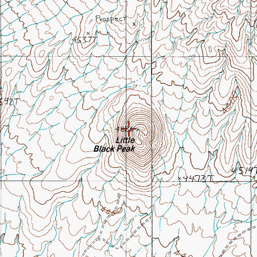 Topographic Map of Little Black Peak, NV