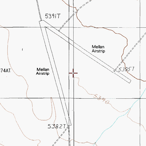 Topographic Map of Mellan Airstrip (historical), NV