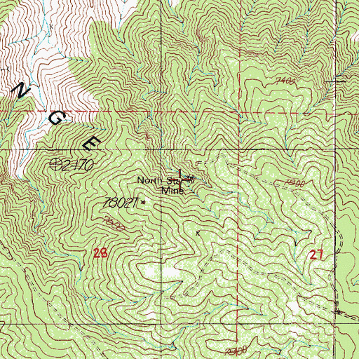 Topographic Map of North Star Mine, NV