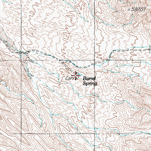 Topographic Map of Barrel Spring, NV