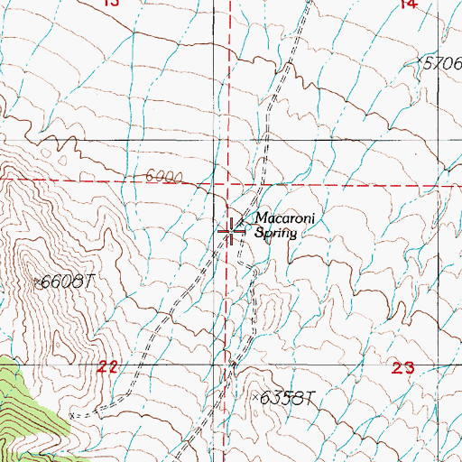 Topographic Map of Macaroni Spring, NV
